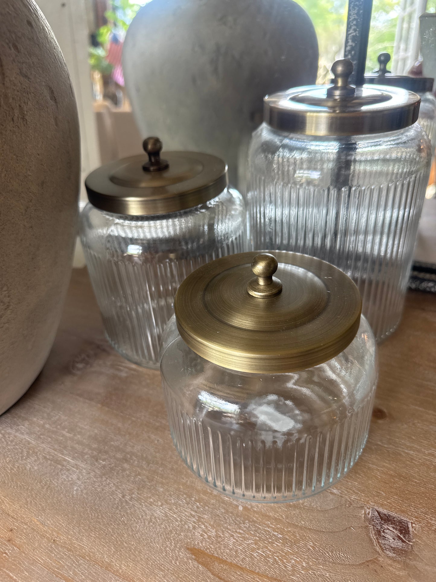 Glass Jars W/ Gold Lid