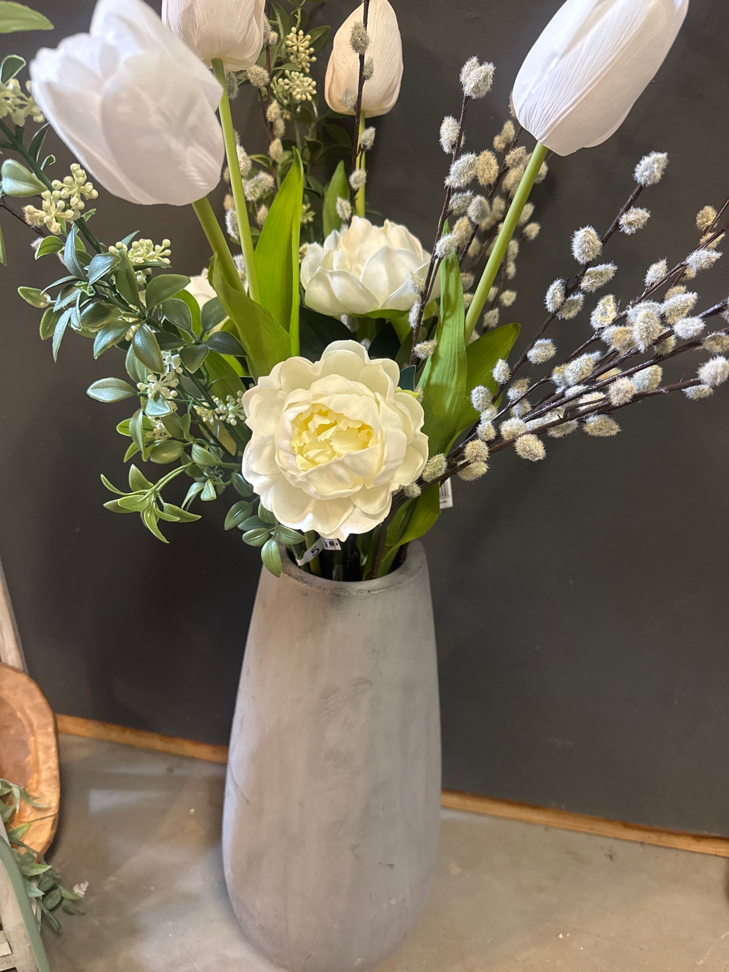 Grey Wood Vase