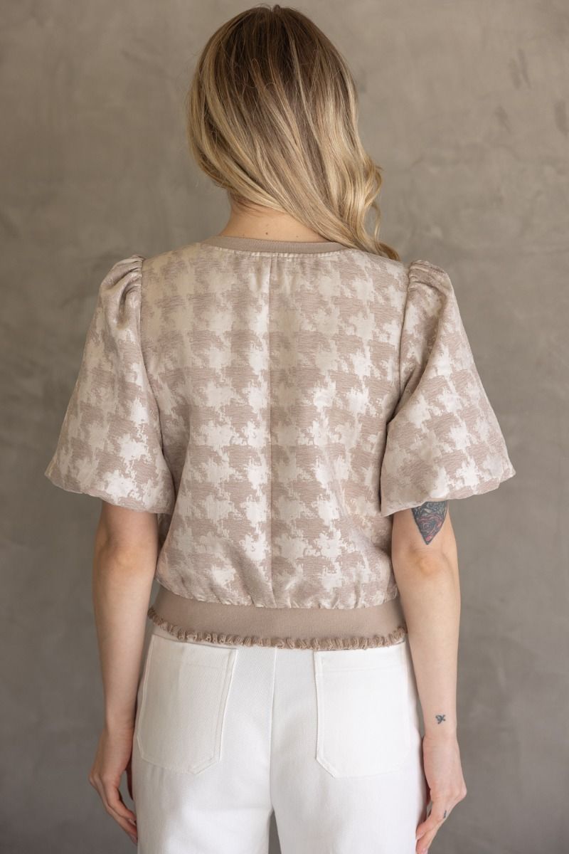 Houndstooth Velvet Top
