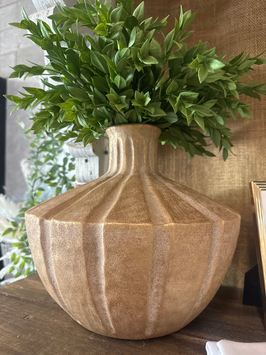 Short Gold Brushed Vase