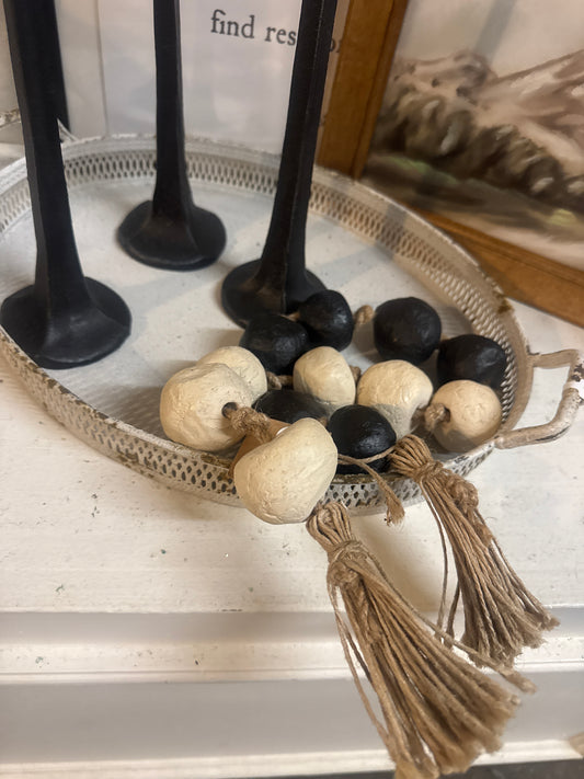 Cream Black Beads