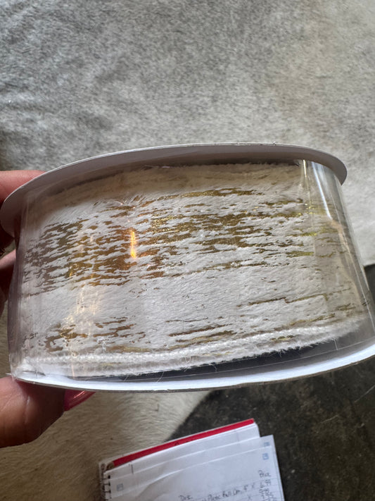 White Gold Fur Ribbon
