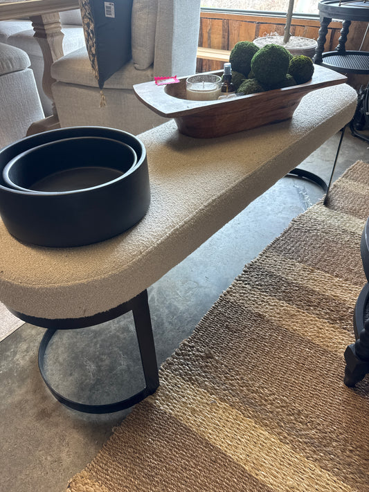 Metal Bench W/ Cream Top