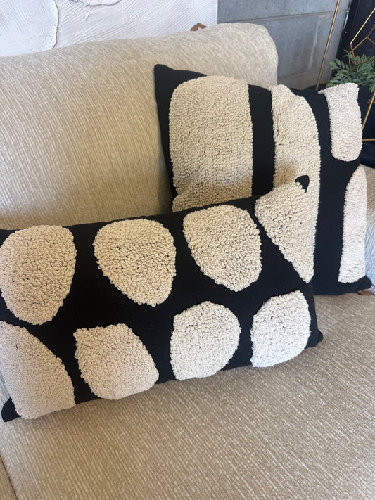 Black Cream Pillows