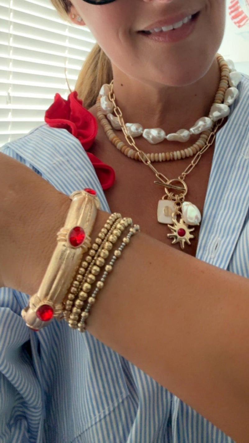 Red Stone Bangle