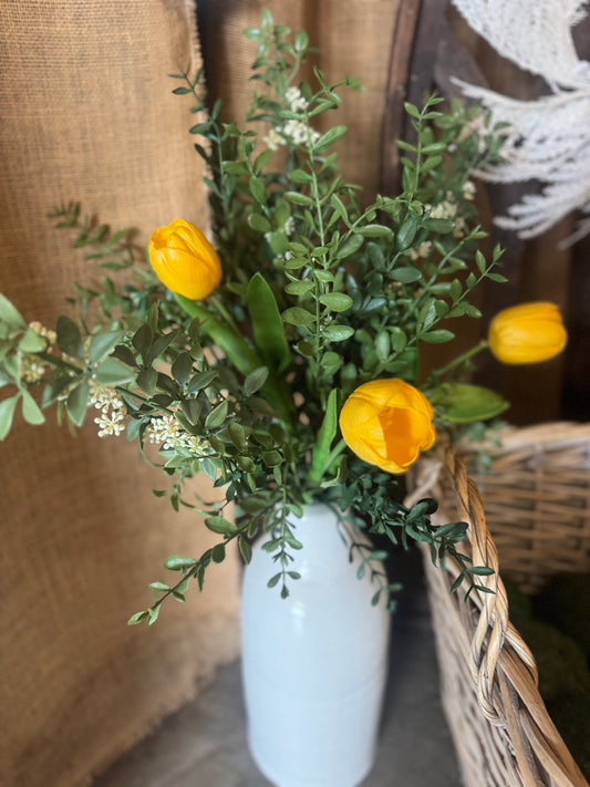 Yellow Real Touch Single Tulip