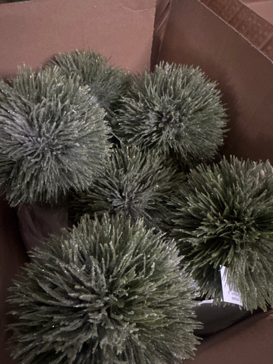 5.25” Glittered Snowy Pine Ball