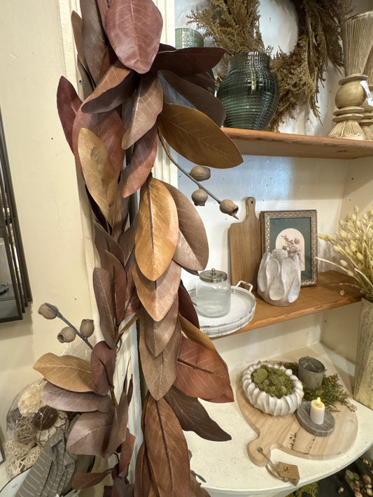 Brown Magnolia Garland