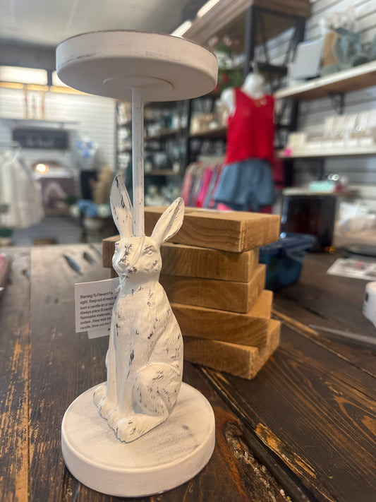 White Bunny Holder