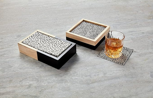 Black & Wood Cocktail Napkin Holder