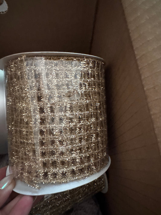 Gold Mesh 4” Ribbon