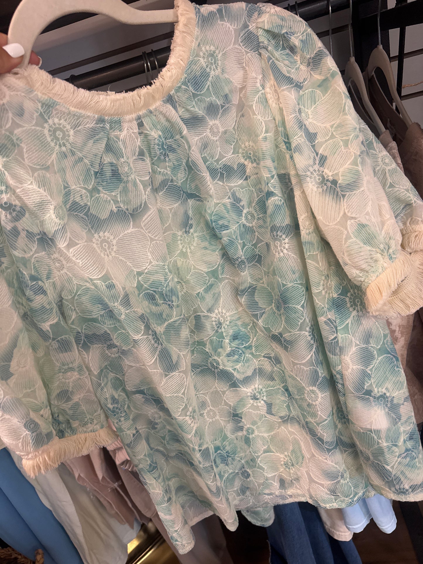 Embroidered Floral Top