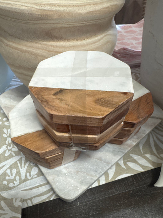 Marble Wood Coasters