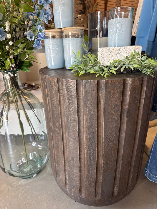 Round Slat End Table