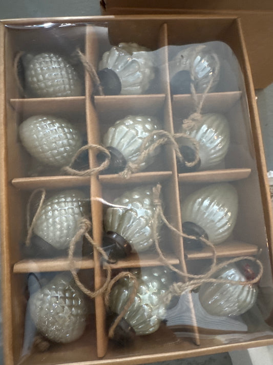 Box of 12 Mini Mercury Glass Orn