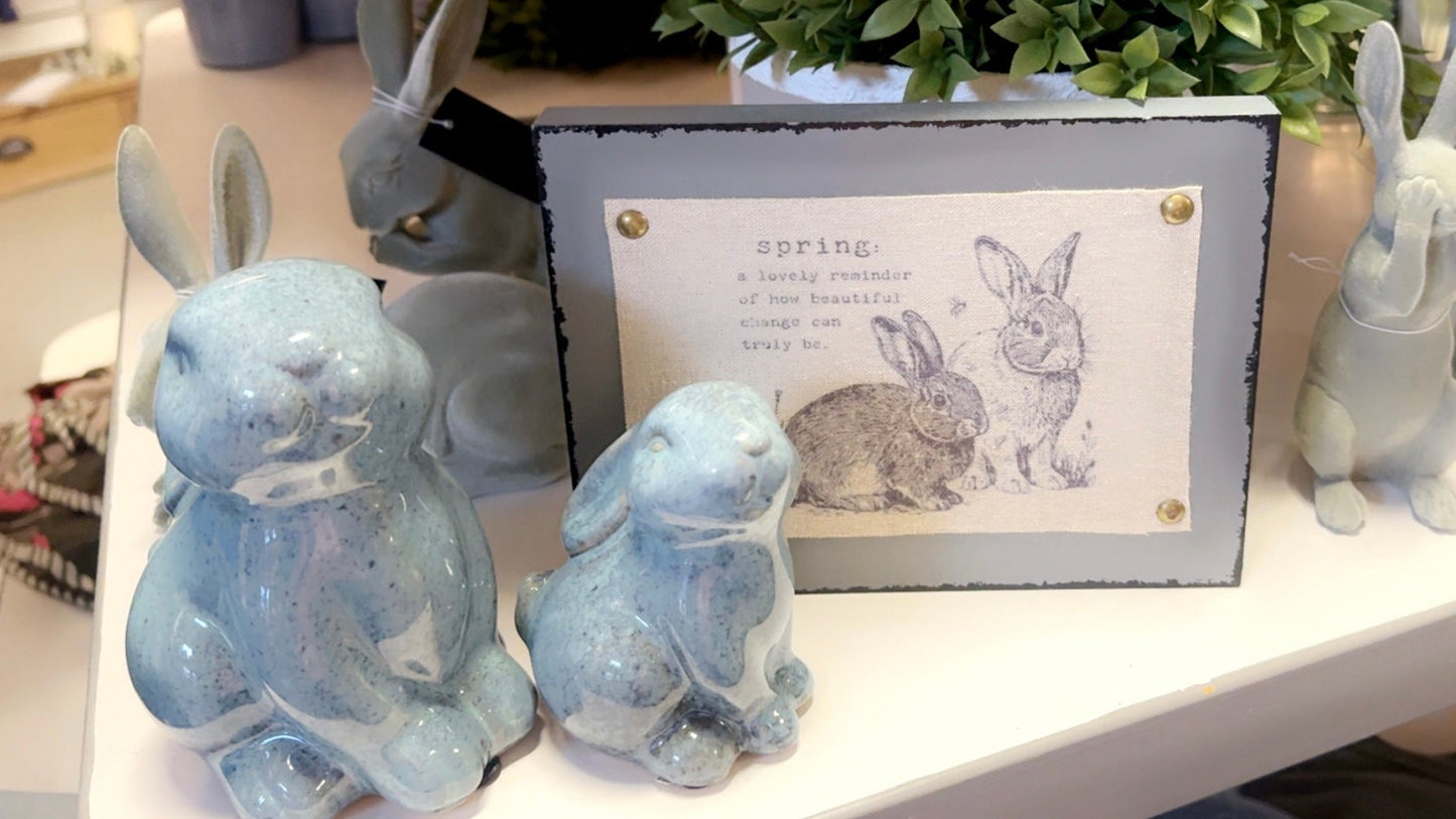 Blue Ceramic Bunny