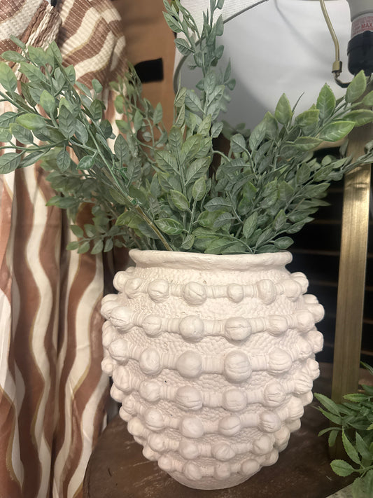 White Knob Vase