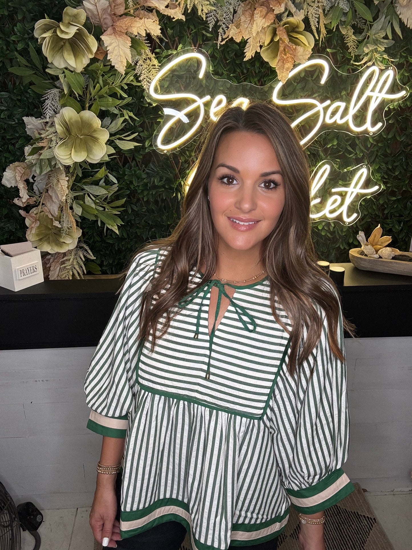 Woven Stripe Top