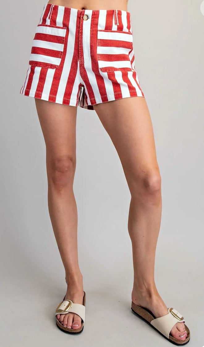 Red Stripe Shorts