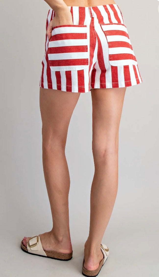 Red Stripe Shorts