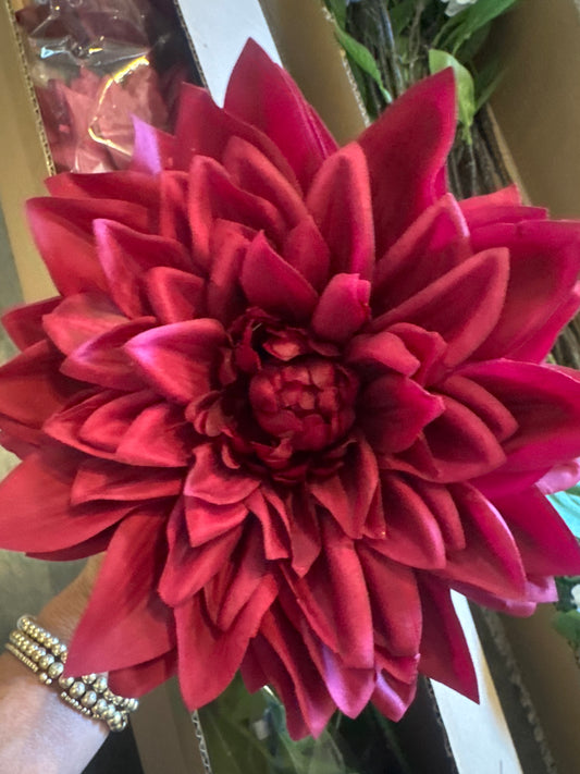 Burgundy Real Touch Dahlia