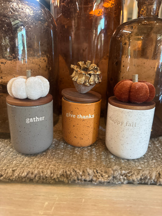 Mini Fall Candle w/topper