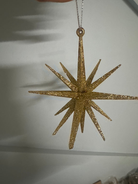 Point Gold Glitter Star