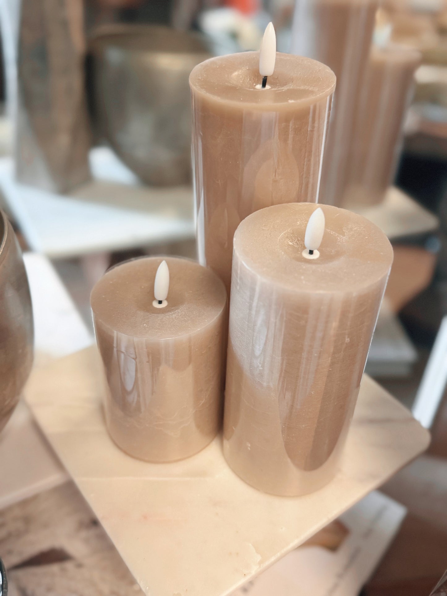 Taupe On/Off Touch Candles