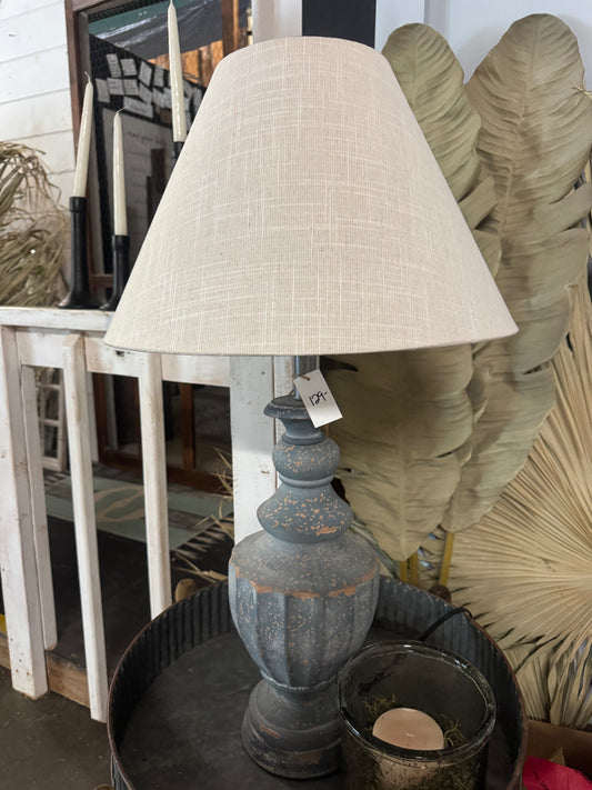 Blue Distressed Lamp