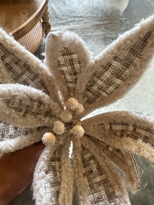 Cream Plaid Poinsetta