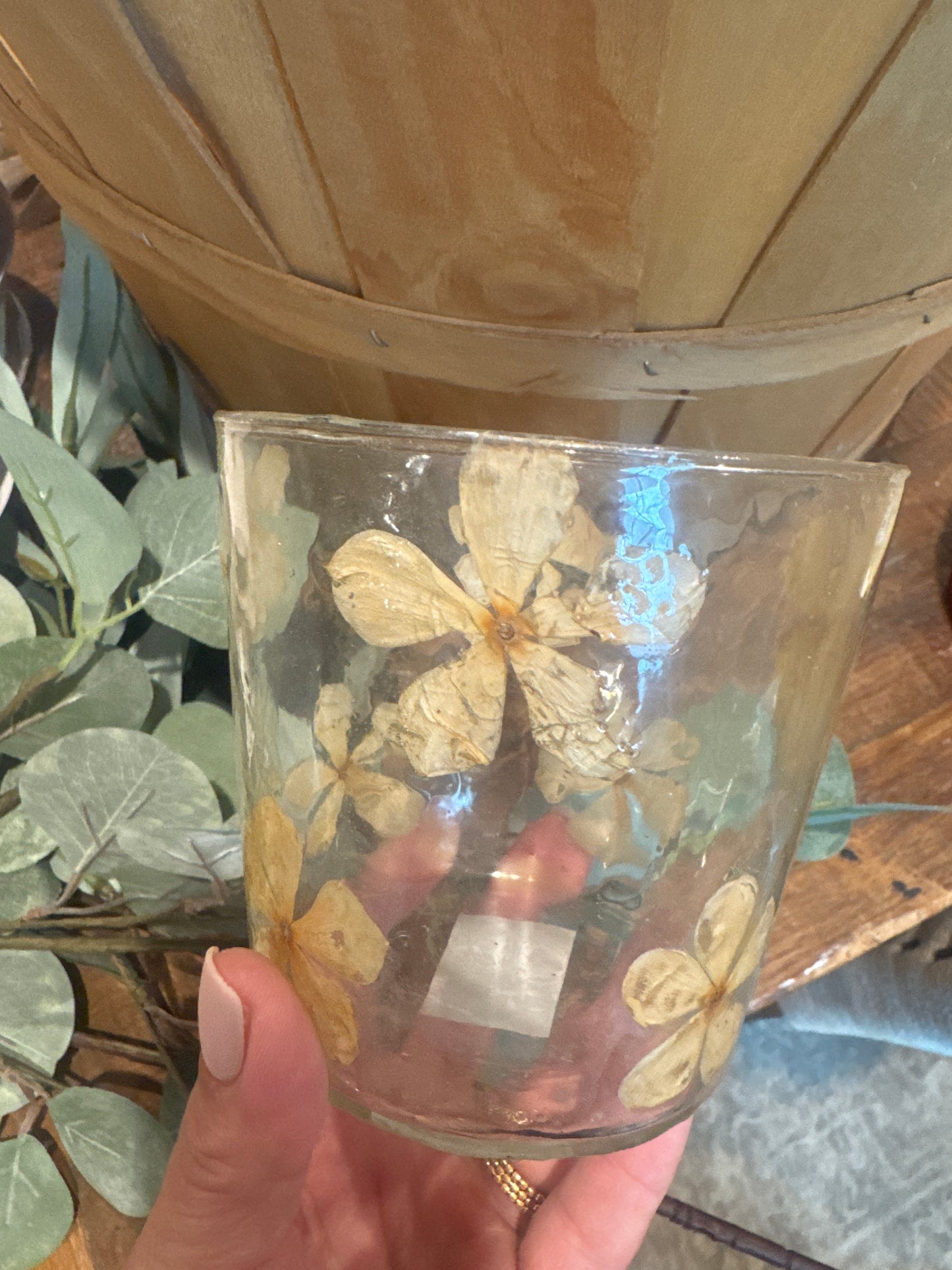 Glass Flower Votive
