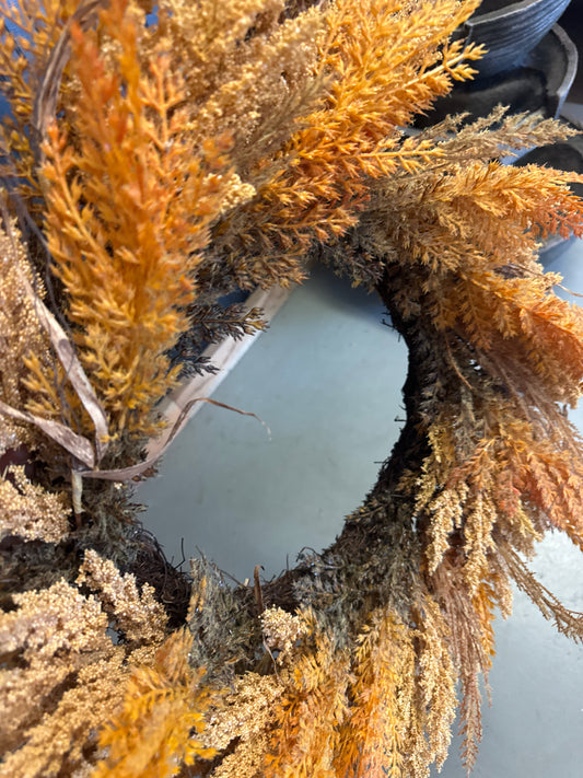 Orange Pampas Wreath