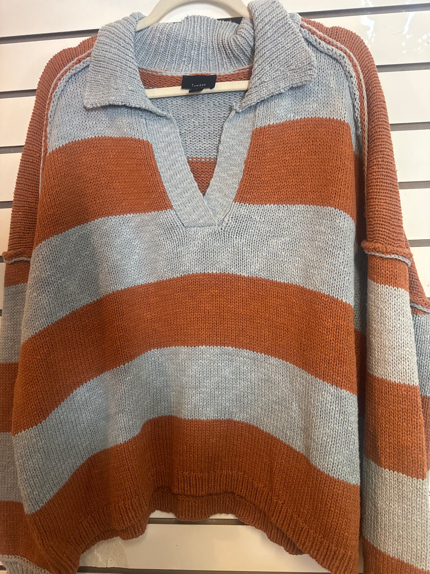 Blue/ Brown Sweater Lg