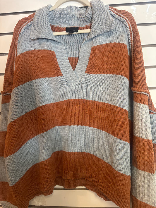 Blue/ Brown Sweater Lg
