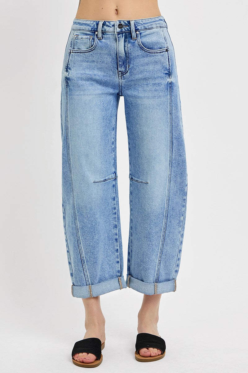 Risen Barrel Cuffed Jeans
