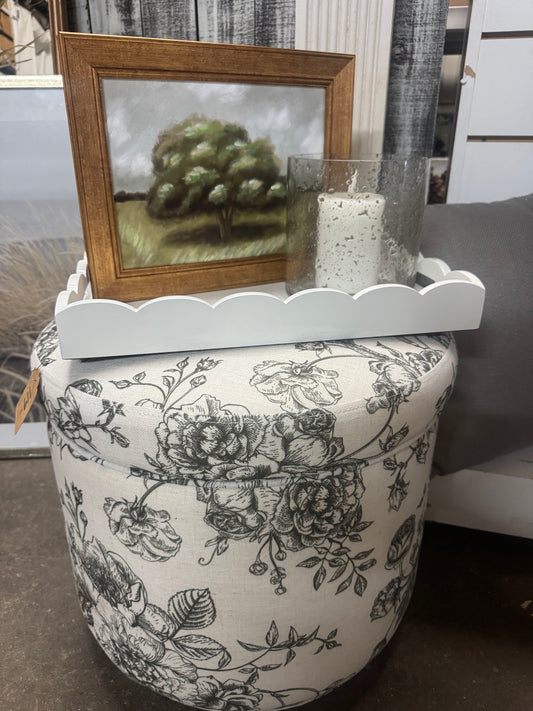 Floral Storage Ottoman