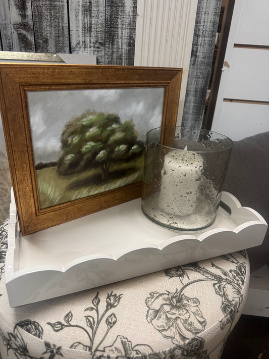 White Scalloped Tray