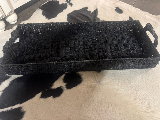 Black Wicker Tray