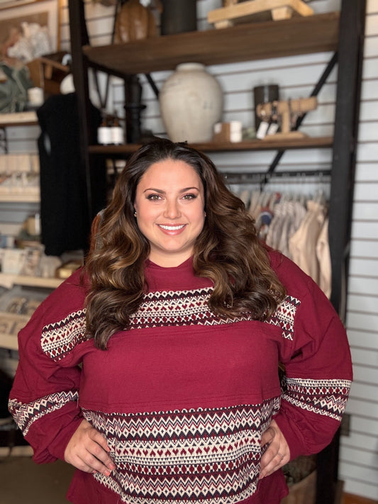 Maroon Sweater in Plus