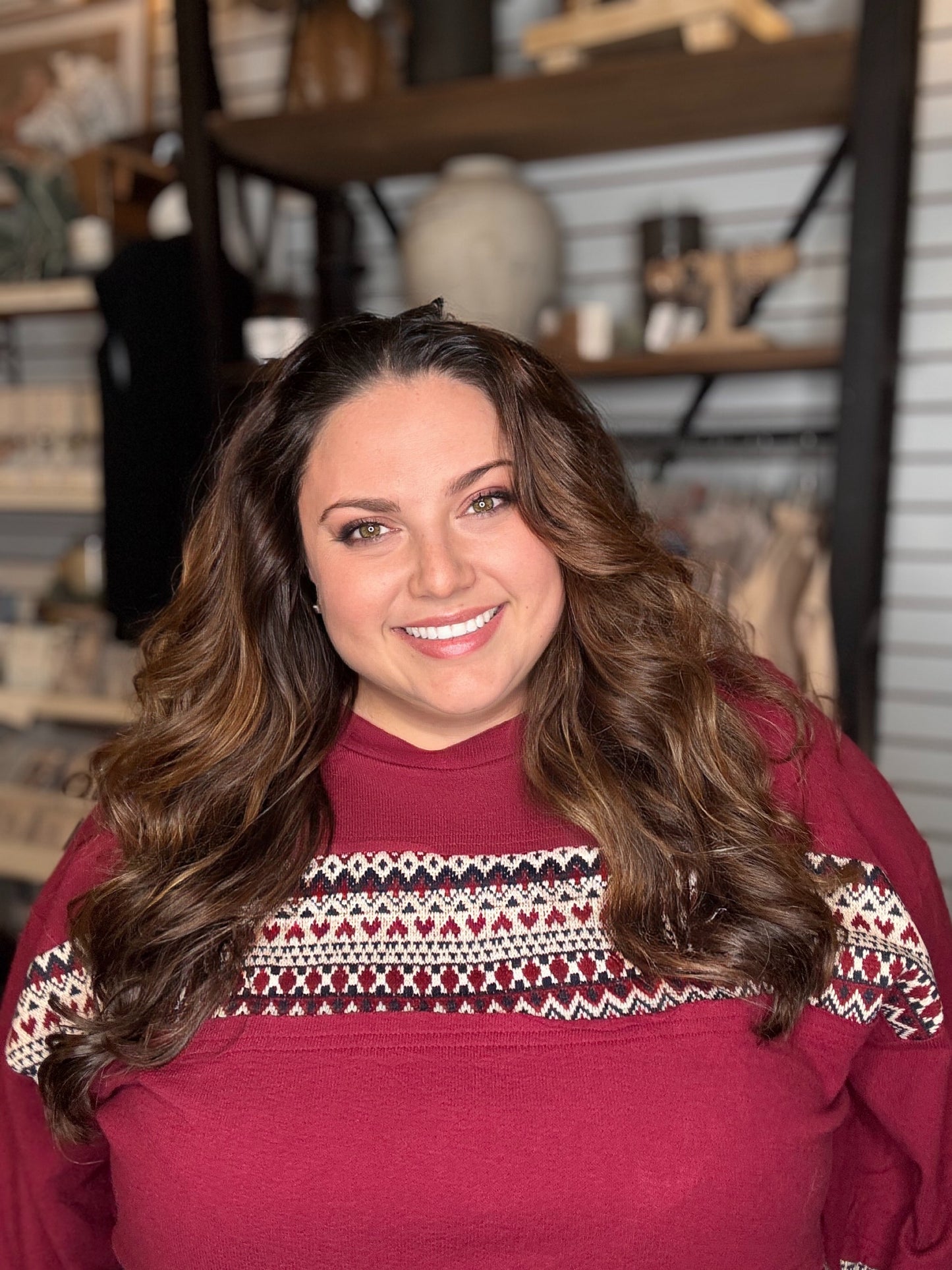 Maroon Sweater in Plus