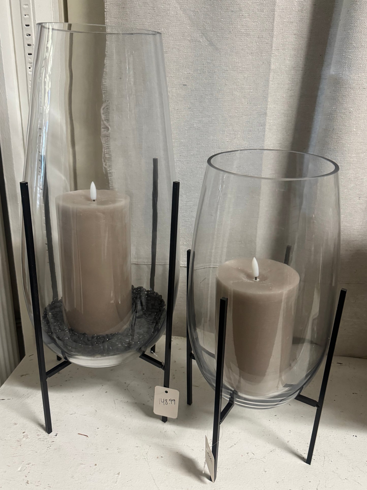 Glass on black stand
