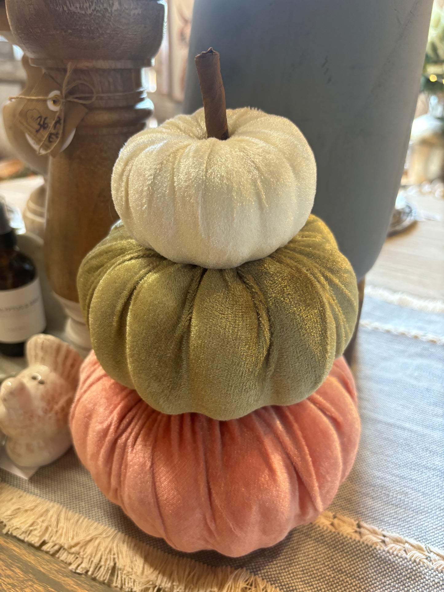 Velvet Pumpkin Stack