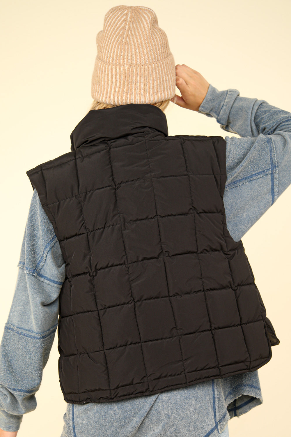 Black Padded Puffer Vest