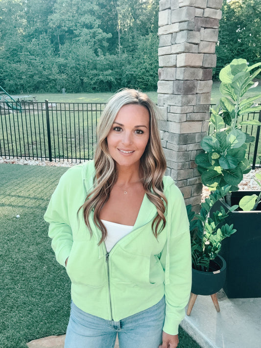 Lime Zip Up Hoodie