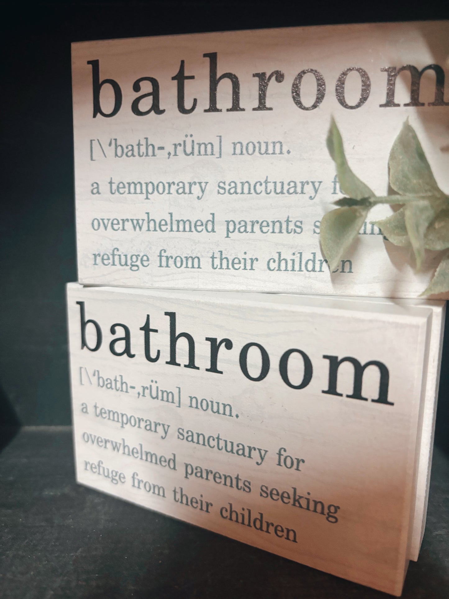 Bathroom Definition Block Sign – The Farmhouse