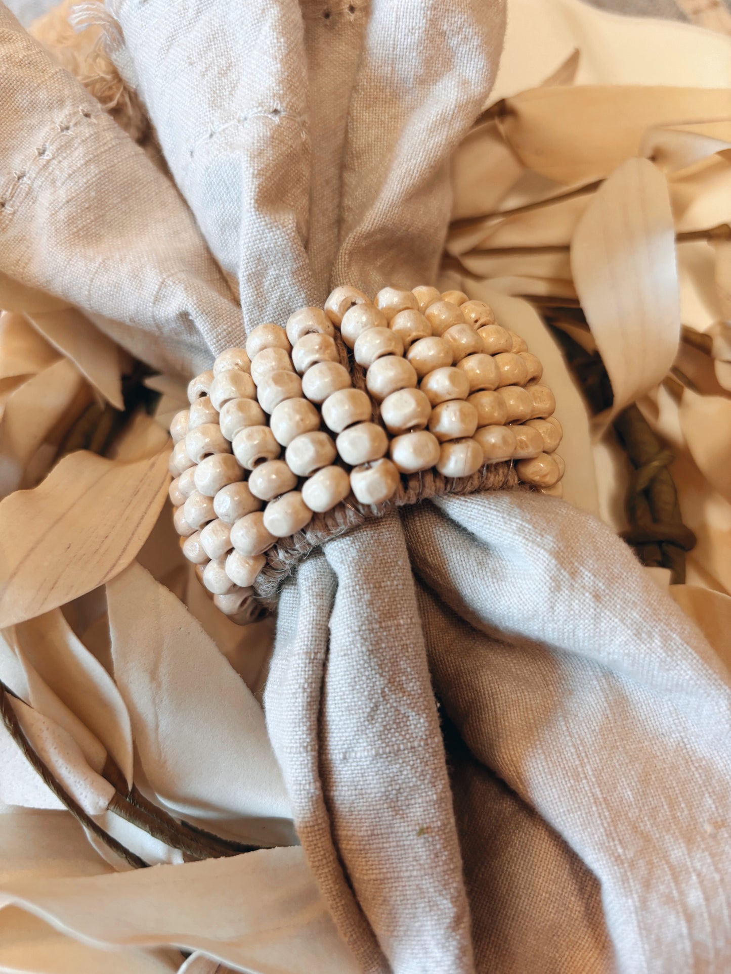 Mango Wood Bead Napkin Rings