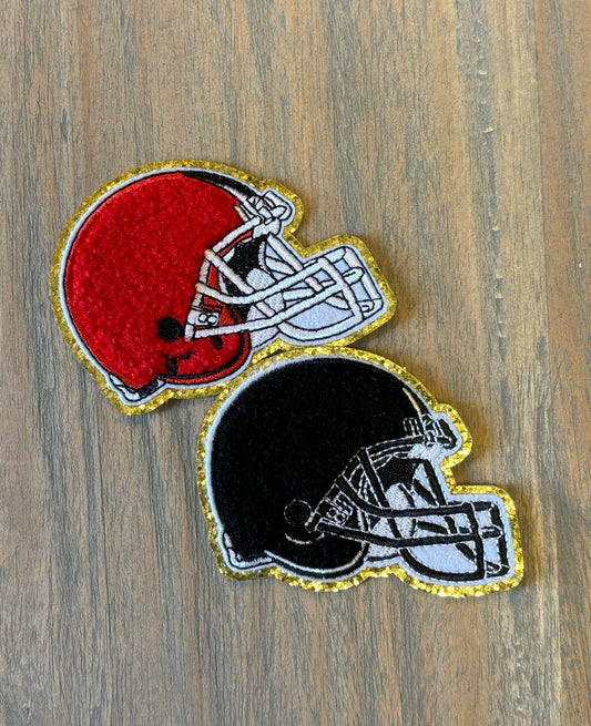 Chenille Football Helmet Stick On Patch