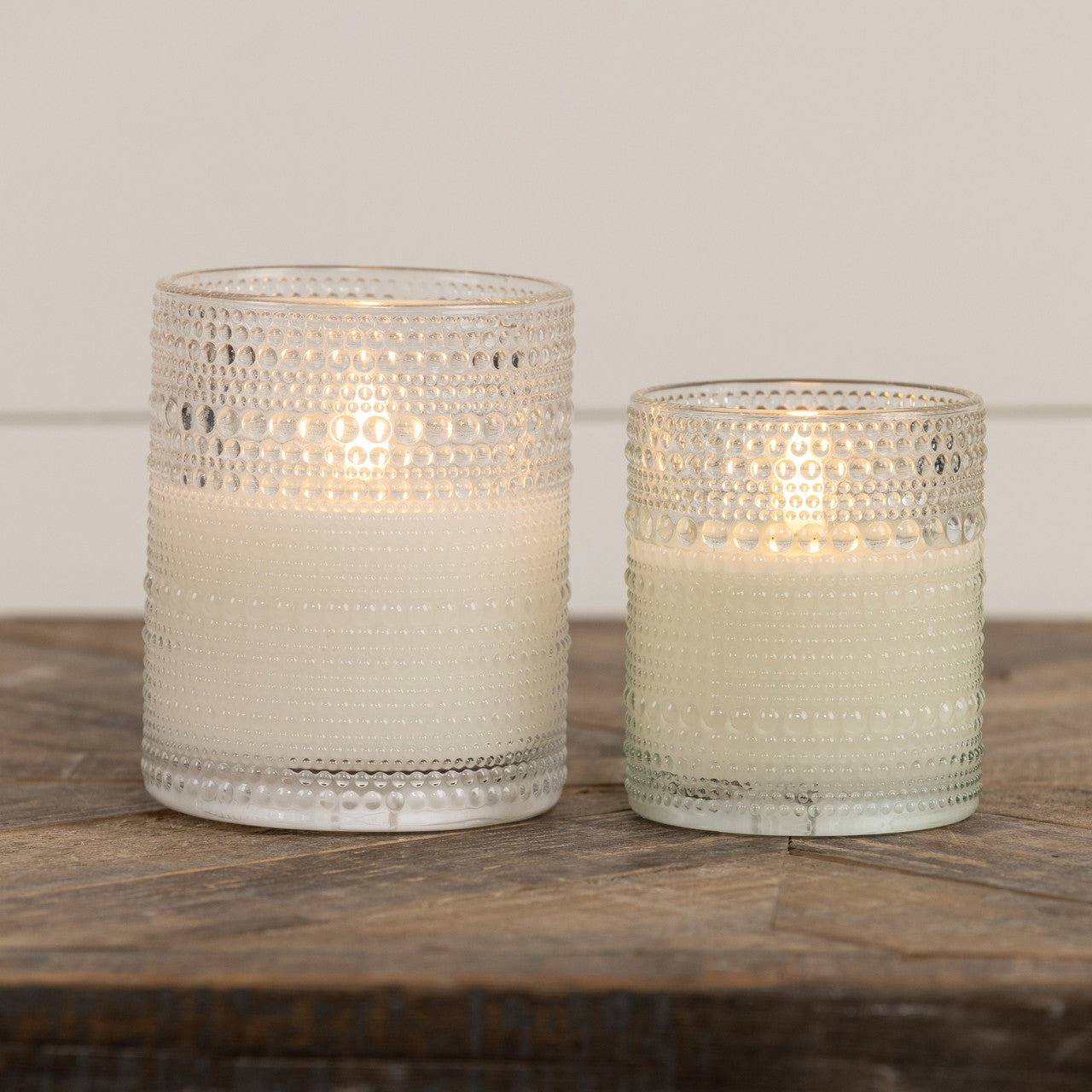 Dotted Glass 3D Flame Candle