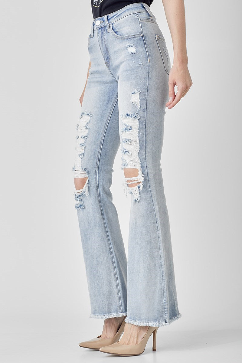 Risen High Rise Distressed Flare