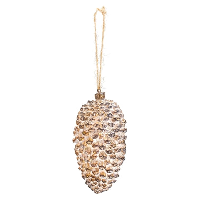 Golden Resin Pinecone Ornament